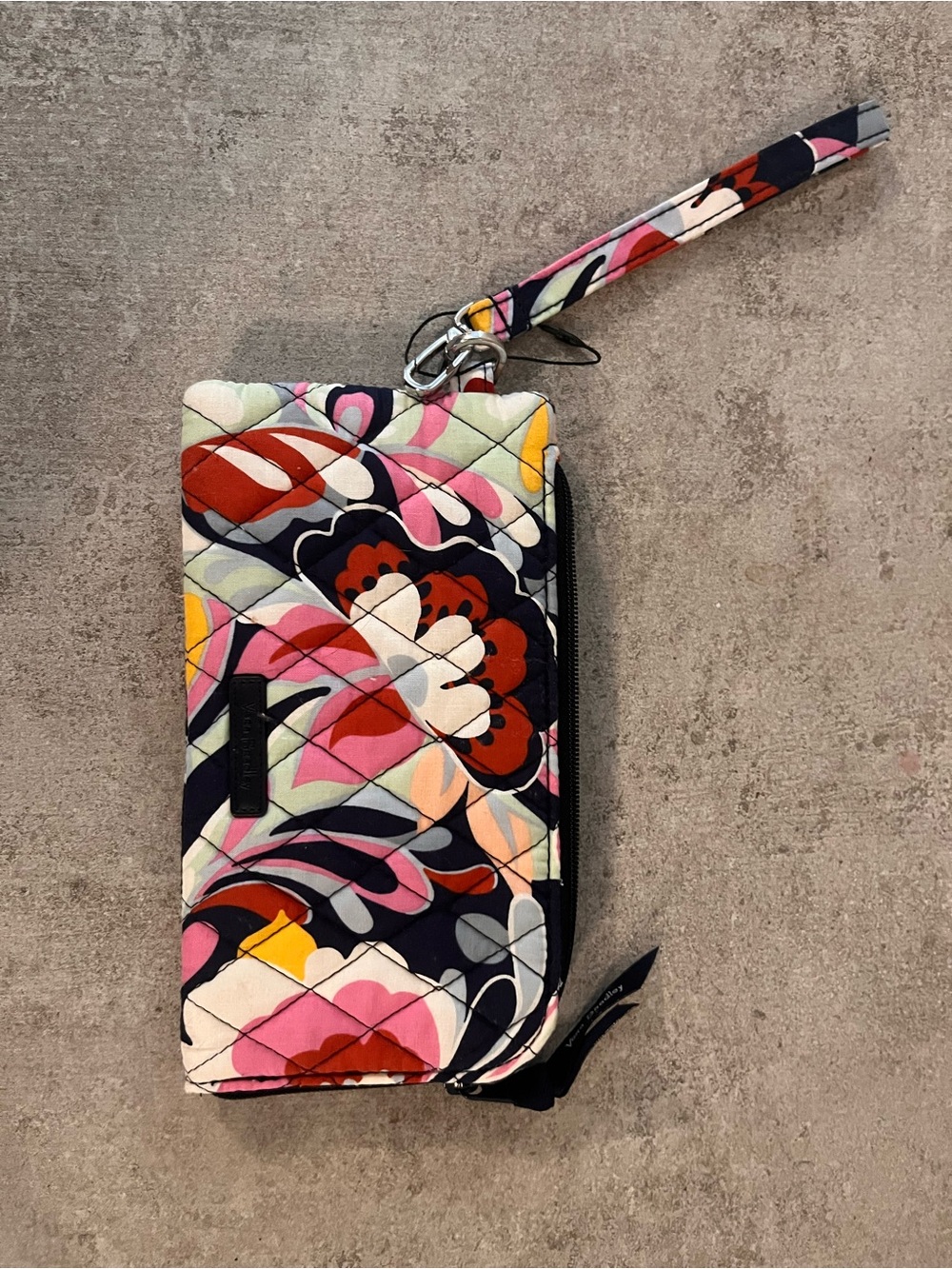 Vera Bradley Floral Quilted Wristlet in Pink Multi
